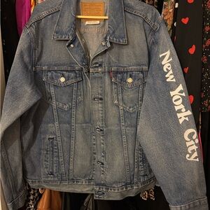 Levi's Classic Blue Denim Jacket with NYC Sleeve